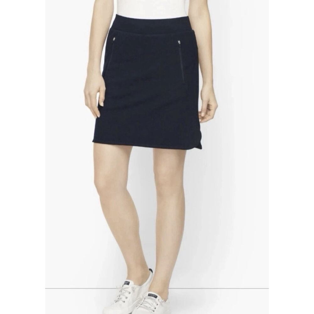 Talbots Navy Mini Skirt with Front Zip Pockets